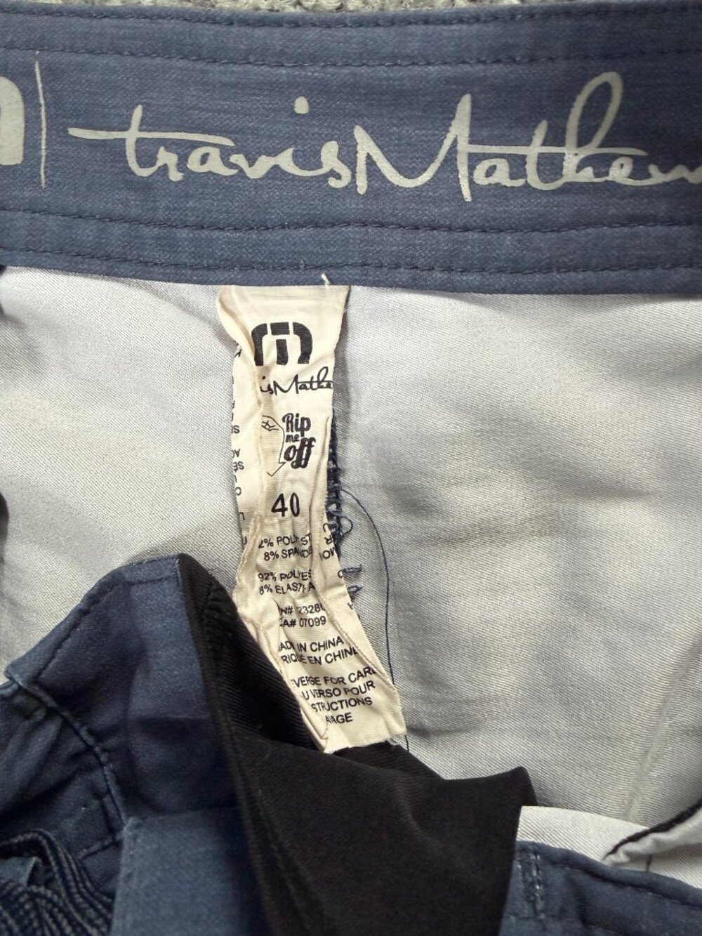 Travis Mathew Navy Swim Trunks - Tropical Art Design - Men's Size 40 - VGUC - Picture 4 of 7